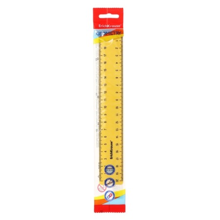 Line 20 cm Erichkrause "Iris", plastic, bilateral scale, opaque, yellow, euro suspension-1