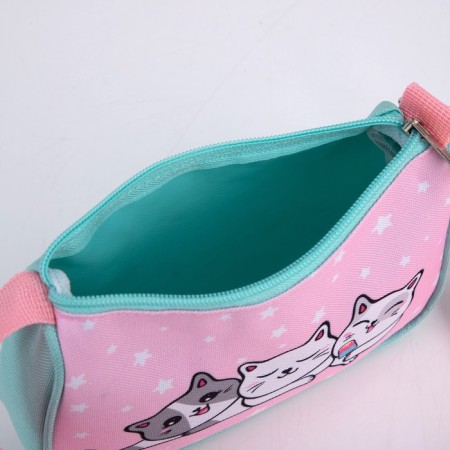Children's bag for a girl, textile, “three kittens”, 4 cm x 17 cm x 13 cm-5