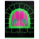 A notebook of 48 sheets in a cage on a board "Skeleton", a cover coated cardboard, VD-flus, fluorescent paint, mix