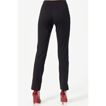 Female trousers, size 42, black color, white-4