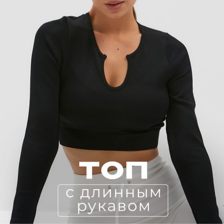 TOP with a long sleeve Minaku: Sportly; Color Black Rr.