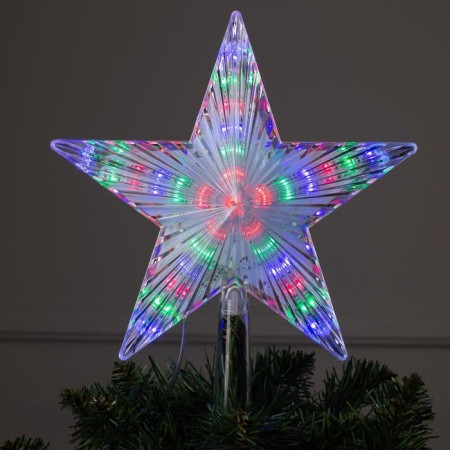 LED top for the tree "White Star" 22 cm, 30 LED, wire 2 meters, 220 V, glow of multi