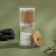 Organizer for storing cotton sticks and disks "Bamboo", with a lid, 2 removable sections, 7 × 18.5 cm, in a cardboard box, a transparent color