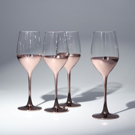 A set of glass glasses for the wine "Electric copper", 270 ml, 4 pcs