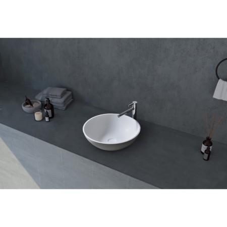 ABBER STEIN AS2608 shell, 400x400x150 mm, artificial stone, white-2