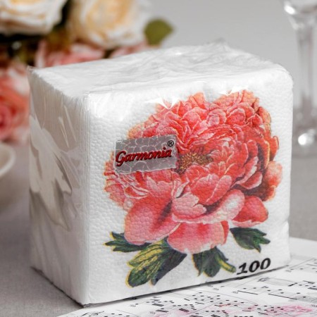 Napkins paper harmony of peonies, 100 sheets-2