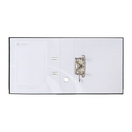 A4, 75 mm registrar, calligrata, PVC, embossing "Len", metal edging, pocket for a spine, black, black, mix-12