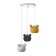 Bayerlux lamp "Barney" 3he27 40w yellow white green 35x35x30-130cm