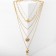 Piece "chain" three pendants, color gold, 70 cm