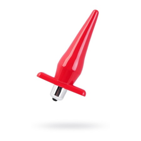 Anal plug Black & Red by Toyfa with vibration, black color, 12.7 cm