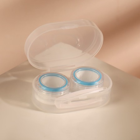Set for contact lenses, in case, 3 objects, transparent color/mix-2