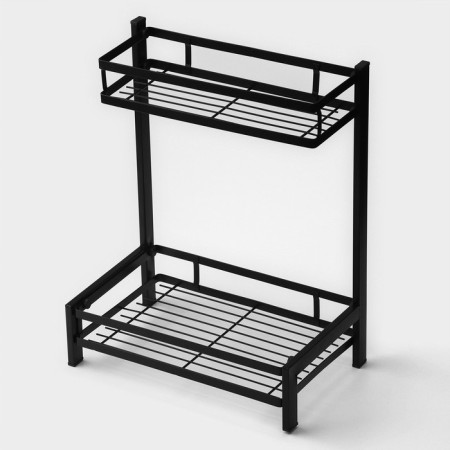 Kitchen shelf 2-tier shade, 33.5 × 20.5 × 39 cm, black color-1