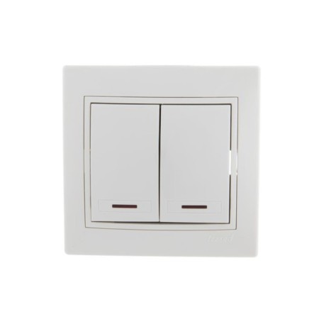 Switch Lezard 701-0202-112 mira, joint venture, 10a, 2 keys, white color