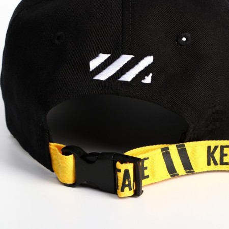 Men's cap with Danger ribbon, black color, rr 56-2