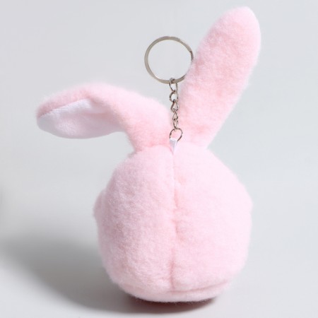Soft toy "Bunny" on a key fob, 8 cm, pink color-2