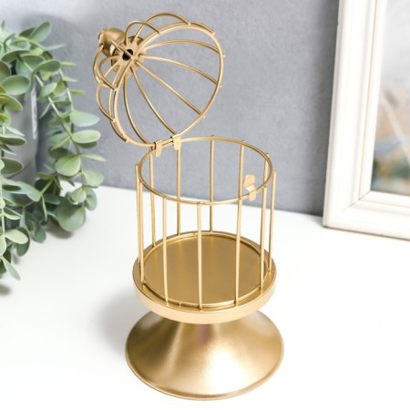 Summary Metal for 1 candle "Golden Cage on the leg" 21x10x10 cm-4
