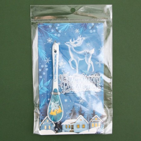 New Year's spoon "Happy Christmas!", For the New Year, ceramics, 2.5 x 12.6 cm-4