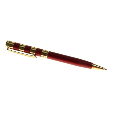 Gift handle, ballpoint "luxury" in a plastic case, rotary, burgundy with golden inserts-2