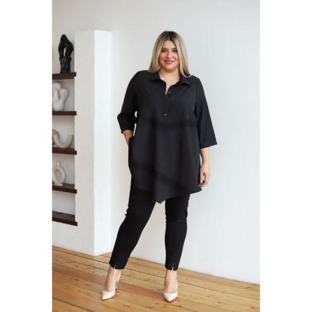 Female blouse, size 70, black color-1