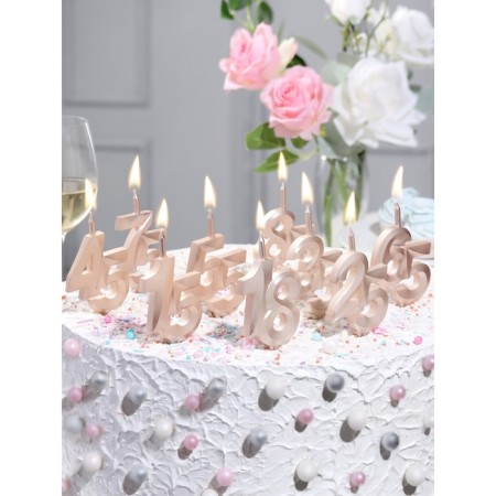 Candle in the cake "Jubilee", number 65, 10 cm, champagne-4