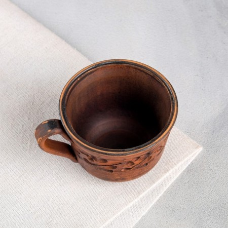 Cup "patterned" decor, red clay, 0.15 liters-2