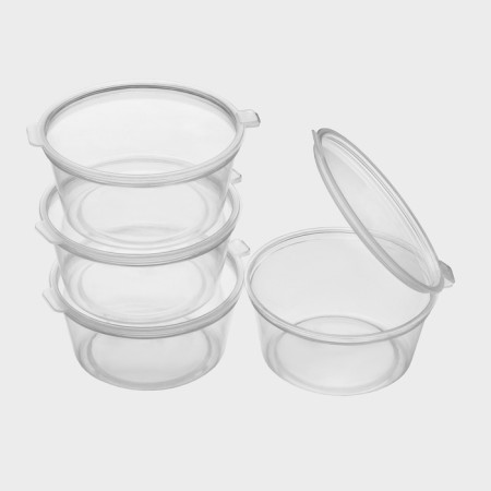 Plastic disposable sauce, 80 ml, with an insoluble lid, the color is transparent-2