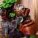 Fountain "Elephant under a tree, a jug and a barrel" 10x14x19 cm (with backlight)