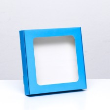 Self -assembly box with a blue window, 16 x 16 x 3 cm