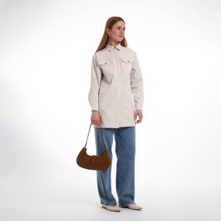 Bag Women's Baget on the zipper Textura, average size, brown color-8
