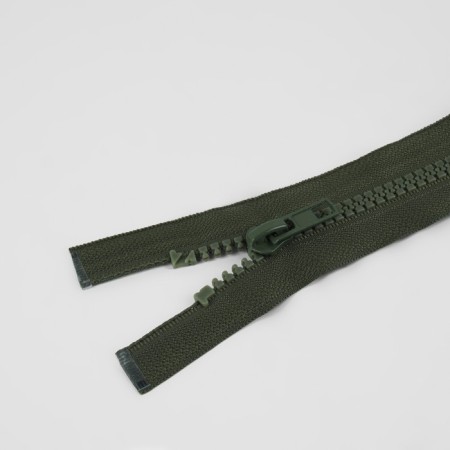 Lightning "Tractor", No. 5, connective, 2 runners, automatic locks, 110 cm, khaki color-1