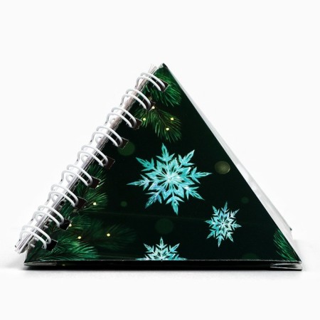 Calendar 2025 Triangular desktop on the spring “Happy New Year 2025”, 7.4x8.5 cm-3