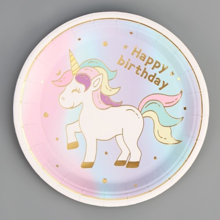 Paper plate "Unicorn", 6 pcs.