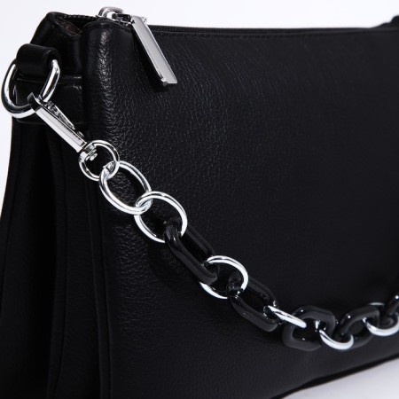 Bag Cross-Bodi with a zipper, black color-3