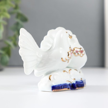 Souvenir Ceramics "2 Wrapping pigeons" with rhinestones 8x11x4.5 cm-2