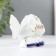 Souvenir Ceramics "2 Wrapping pigeons" with rhinestones 8x11x4.5 cm