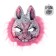Carnival mask "hare", pink color