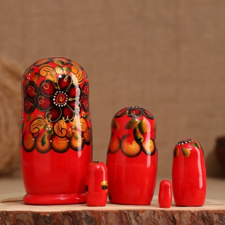 Matryoshka 5 puppet "ala" buds, 14-15cm, manual painting.-5