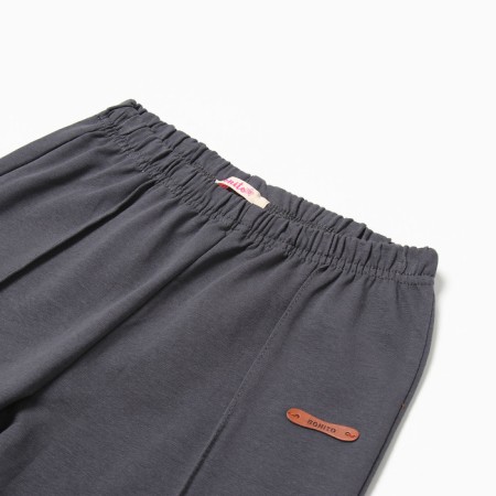 Leggings for girls, graphite color, height 128 cm-1