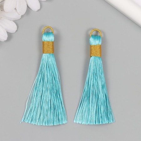 Decor for creativity textiles "Brush. Olivia" Blue set 2 pcs 8x1.2 cm