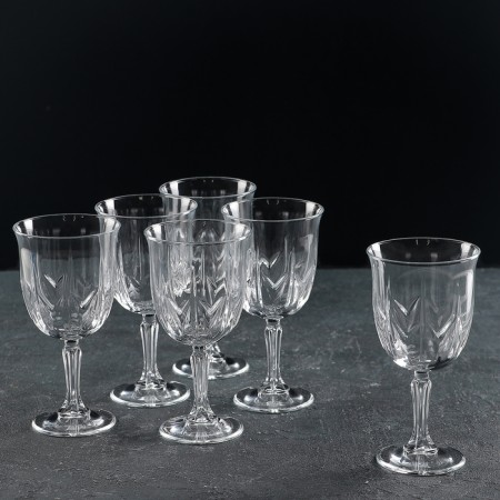 A set of glass glasses for wine Karat, 270 ml, 6 pcs