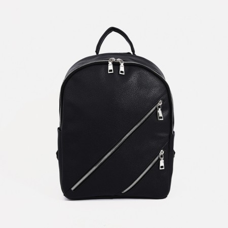 A backpack on a zipper, Medvedkovo, 2 external pockets, black color-1