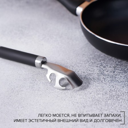 Holder for the frying pan Venus, stainless steel, black color-3