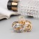 Hair crab "Heiser" links, 4.5 cm, gold-serebly