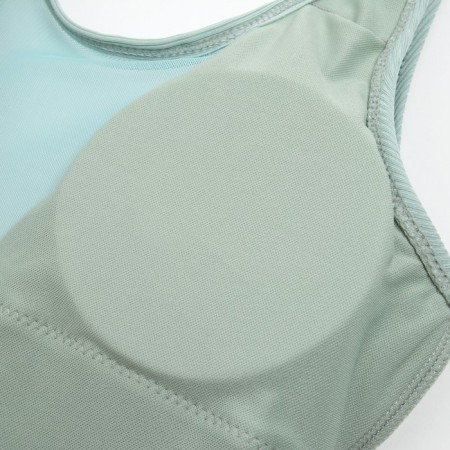 Women's swimsuit mock in Minaku Rubber Monophone color light green, size 42-11