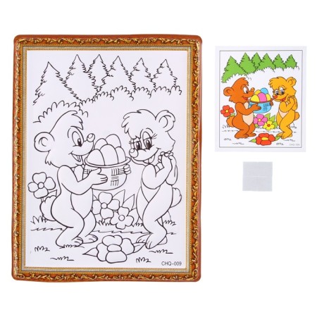 Set for creativity: engraving and coloring voluminous from plastic "Cute Bear"-1