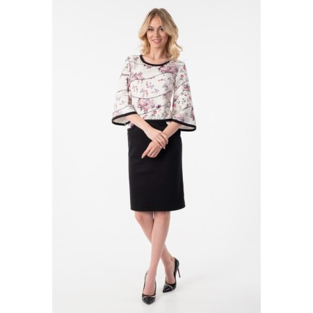 Female dress, size 42, black color, white-3