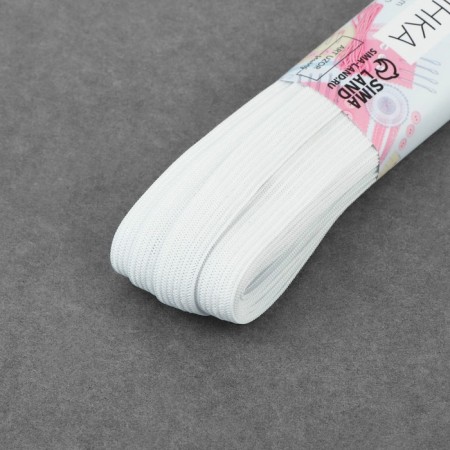 Knitted elastic, 10 mm, 10 ± 0.5 m, white color-1