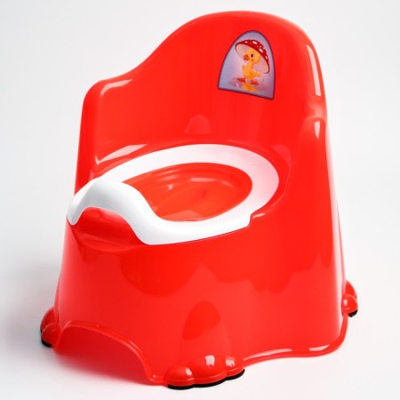 Children's anti -slip “comfort” pot with a lid, a removable bowl, red color