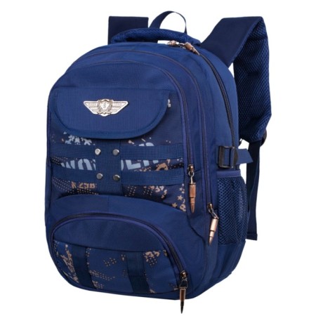 Youth backpack 40 x 28 x 14 cm, ergonomic back, Monkking, W202 Blue-3