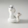Souvenir Ceramics "White Cobra with Flower" with gold 4x6x8 cm